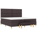 Box spring seng med hovedgærde Mørk Brun 200 x 200 cm Stof