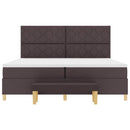 Box spring seng med hovedgærde Mørk Brun 200 x 200 cm Stof