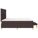 Box spring seng med hovedgærde Mørk Brun 200 x 200 cm Stof
