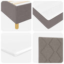 Box spring seng med pude Gråbrun 200 x 200 cm Stof
