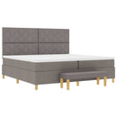Box spring seng med pude Gråbrun 200 x 200 cm Stof