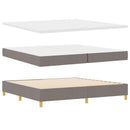 Box spring seng med pude Gråbrun 200 x 200 cm Stof