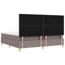 Box spring seng med pude Gråbrun 200 x 200 cm Stof