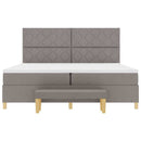 Box spring seng med pude Gråbrun 200 x 200 cm Stof