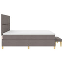 Box spring seng med pude Gråbrun 200 x 200 cm Stof