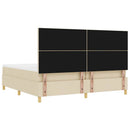 Box spring seng med hovedgærde Creme 200 x 200 cm Stof