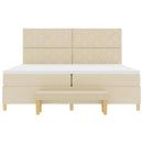 Box spring seng med hovedgærde Creme 200 x 200 cm Stof