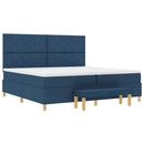 Box spring seng med hovedgærde Blå 200 x 200 cm Stof
