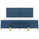 Box spring seng med hovedgærde Blå 200 x 200 cm Stof