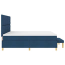 Box spring seng med hovedgærde Blå 200 x 200 cm Stof