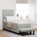 Box spring seng med pude Lysegrå 200 x 80 cm Fløjl