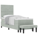 Box spring seng med pude Lysegrå 200 x 80 cm Fløjl
