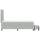 Box spring seng med pude Lysegrå 200 x 80 cm Fløjl