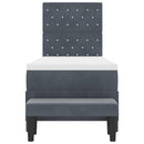 Box spring seng med hovedgærde Mørkegrå 200 x 80 cm Fløjl
