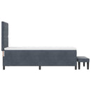 Box spring seng med hovedgærde Mørkegrå 200 x 80 cm Fløjl