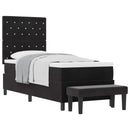 Box spring seng med hovedgærde Sort 200 x 80 cm Fløjl