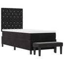 Box spring seng med hovedgærde Sort 200 x 80 cm Fløjl