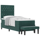 Box spring seng med pude Mørkegrøn 200 x 80 cm Fløjl