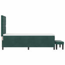 Box spring seng med pude Mørkegrøn 200 x 80 cm Fløjl