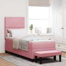 Box spring seng med hovedgærde Lyserød 200 x 80 cm Fløjl