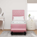 Box spring seng med hovedgærde Lyserød 200 x 80 cm Fløjl