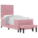 Box spring seng med hovedgærde Lyserød 200 x 80 cm Fløjl