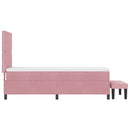 Box spring seng med hovedgærde Lyserød 200 x 80 cm Fløjl