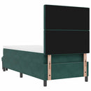 Box spring seng med hovedgærde Mørkegrøn 190 x 90 cm Fløjl