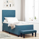 Box spring seng med hovedgærde Mørkeblå 190 x 90 cm Fløjl