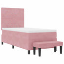 Box spring seng med hovedgærde Lyserød 190 x 90 cm Fløjl