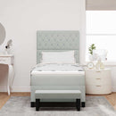 Box spring seng med hovedgærde Lysegrå 200 x 90 cm Fløjl