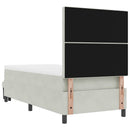 Box spring seng med hovedgærde Lysegrå 200 x 90 cm Fløjl
