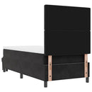 Box spring seng med hovedgærde Sort 200 x 90 cm Fløjl