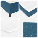 Box spring seng med hovedgærde Mørkeblå 200 x 90 cm Fløjl