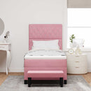 Box spring seng med hovedgærde Lyserød 200 x 90 cm Fløjl