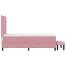 Box spring seng med hovedgærde Lyserød 200 x 90 cm Fløjl
