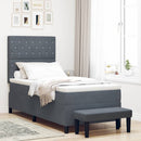 Box spring seng med hovedgærde Mørkegrå 200 x 100 cm Fløjl
