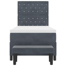 Box spring seng med hovedgærde Mørkegrå 200 x 100 cm Fløjl