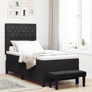 Box spring seng med pude med hovedgærde Sort 200 x 100 cm Fløjl