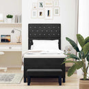 Box spring seng med pude med hovedgærde Sort 200 x 100 cm Fløjl