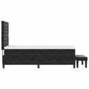 Box spring seng med pude med hovedgærde Sort 200 x 100 cm Fløjl