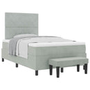 Box spring seng med hovedgærde Lysegrå 190 x 120 cm Fløjl