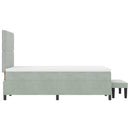 Box spring seng med hovedgærde Lysegrå 190 x 120 cm Fløjl