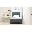 Box spring seng med hovedgærde Mørkegrå 190 x 120 cm Fløjl