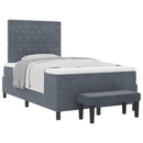 Box spring seng med hovedgærde Mørkegrå 190 x 120 cm Fløjl
