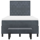 Box spring seng med hovedgærde Mørkegrå 190 x 120 cm Fløjl