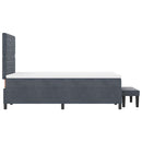 Box spring seng med hovedgærde Mørkegrå 190 x 120 cm Fløjl