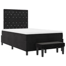 Box spring seng med pude med hovedgærde Sort 190 x 120 cm Fløjl