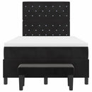 Box spring seng med pude med hovedgærde Sort 190 x 120 cm Fløjl