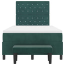 Box spring seng med hovedgærde Mørkegrøn 190 x 120 cm Fløjl